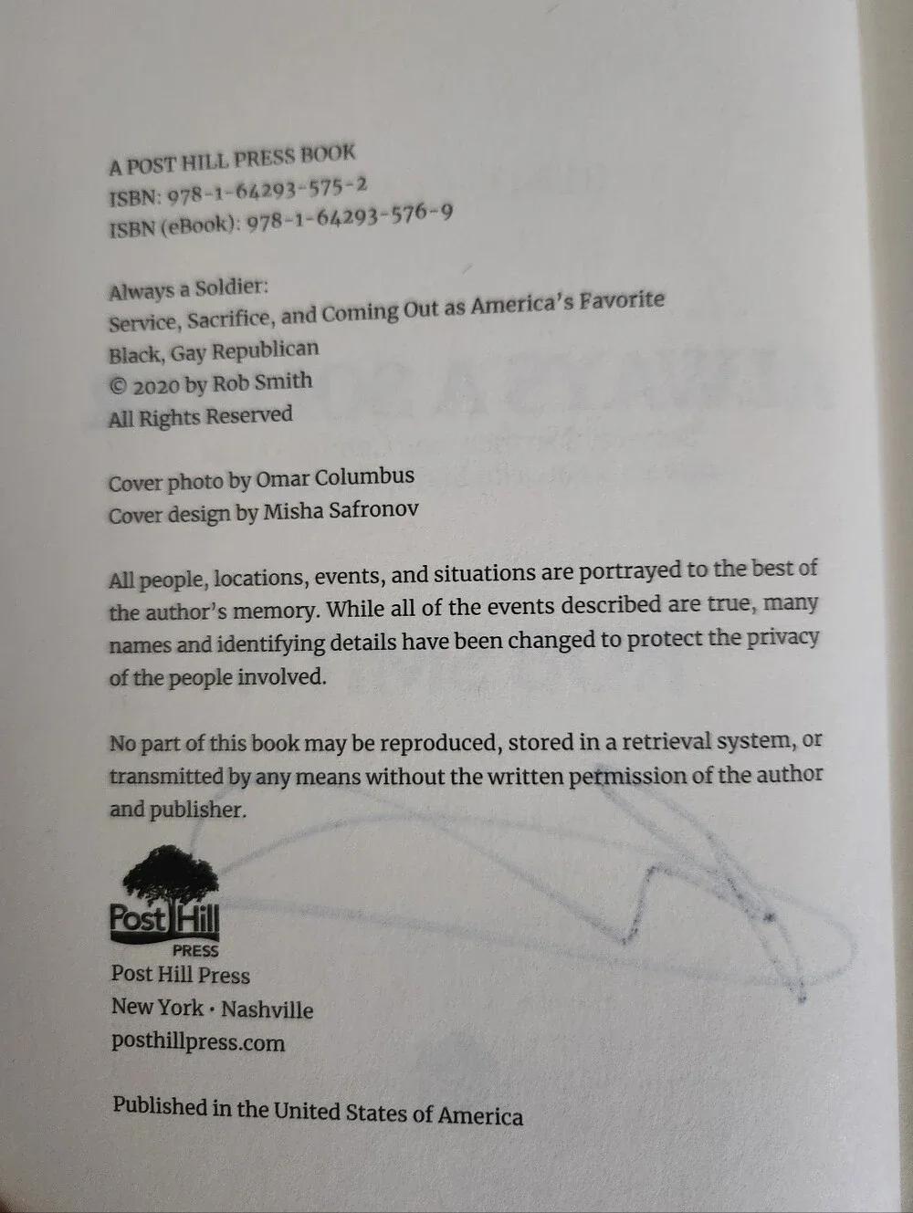 Signed Rob Smith Always a Soldier Hardcover Book With COA Military Memoir